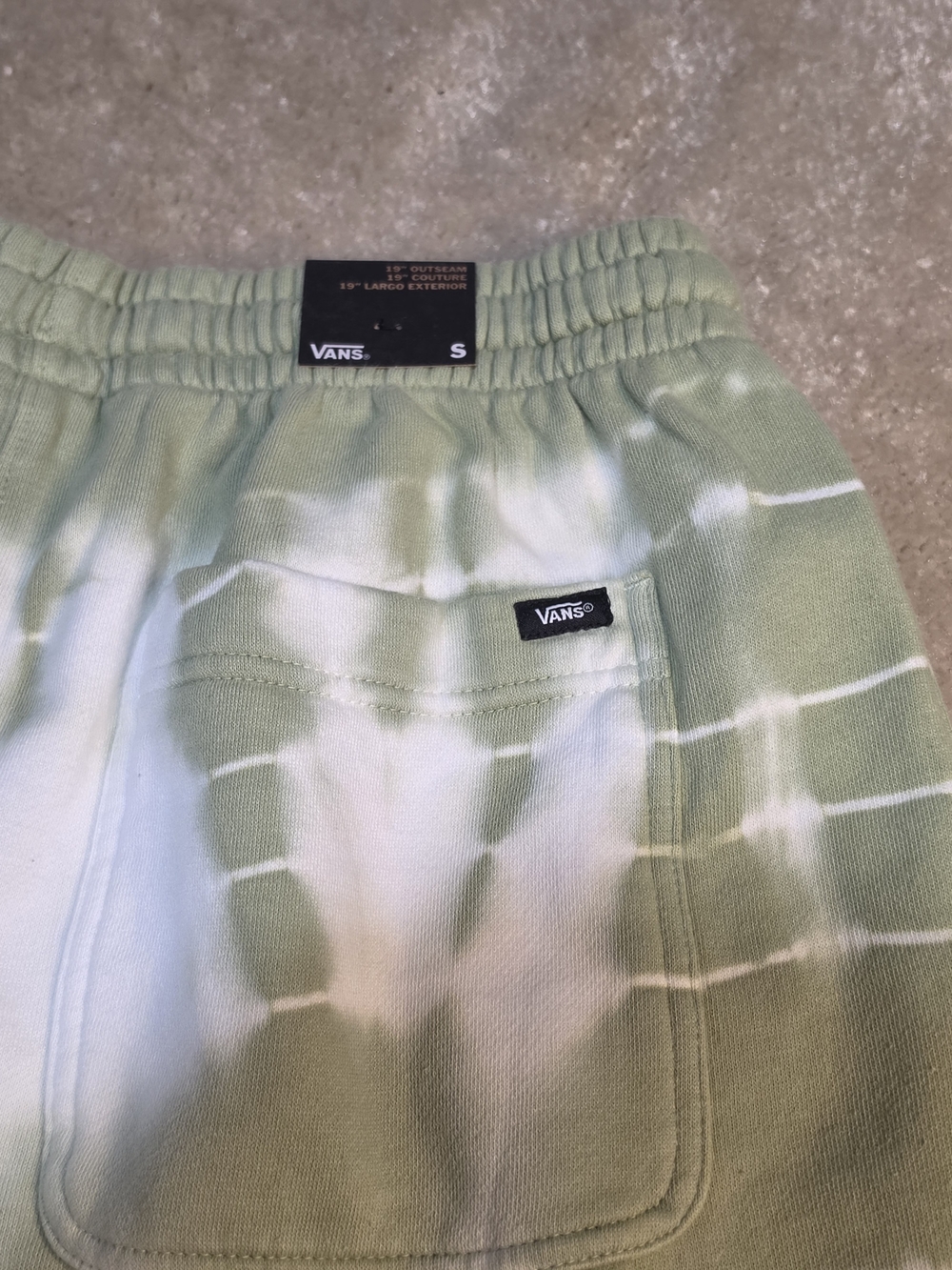 Vans Peace of Mind Tie Dye Fleece Shorts Men's Small NWT Green White Drawstring - Picture 11 of 14